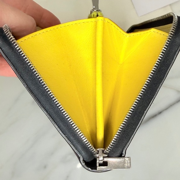 Celine Large Zip Wallet Black/Yellow